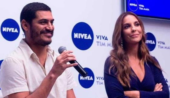 Criolo e Ivete Sangalo durante coletiva de imprensa para a apresentação do projeto.