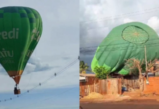 Balão promocional do Sicredi cai no Mato Grosso