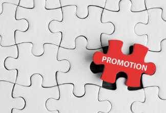 Quebra-cabeça com a palavra promotion (promoção, em português)